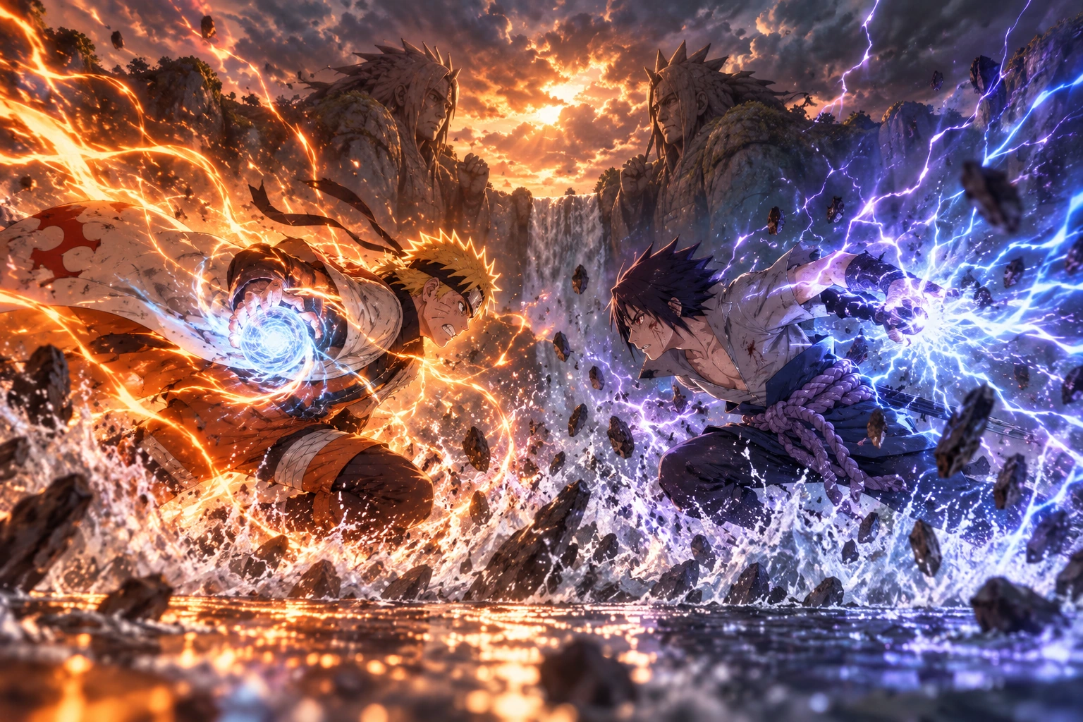 Naruto vs Sasuke — Final Battle — anime-inspired wall art
