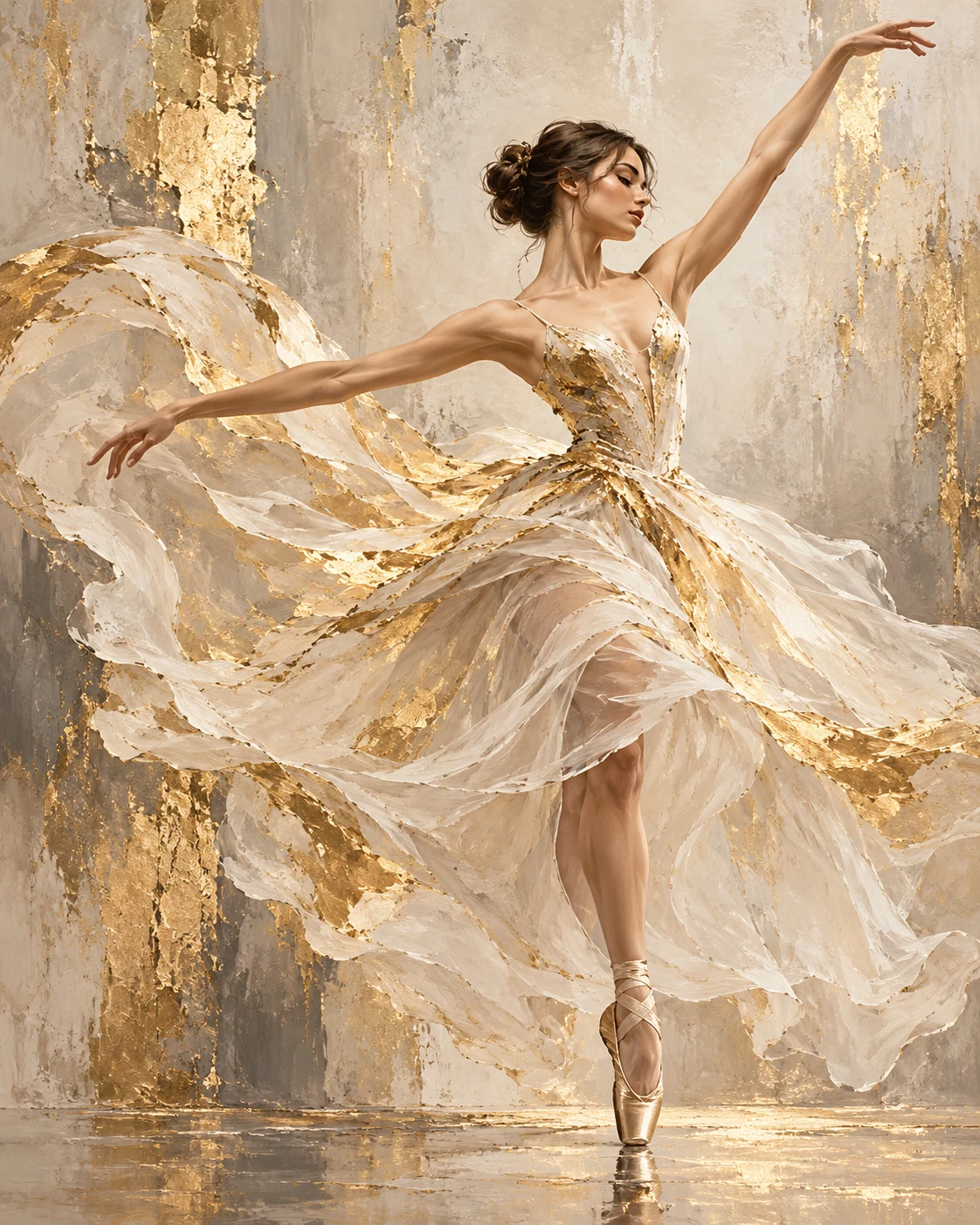 Ballerina in Gold — portrait and figurative wall art
