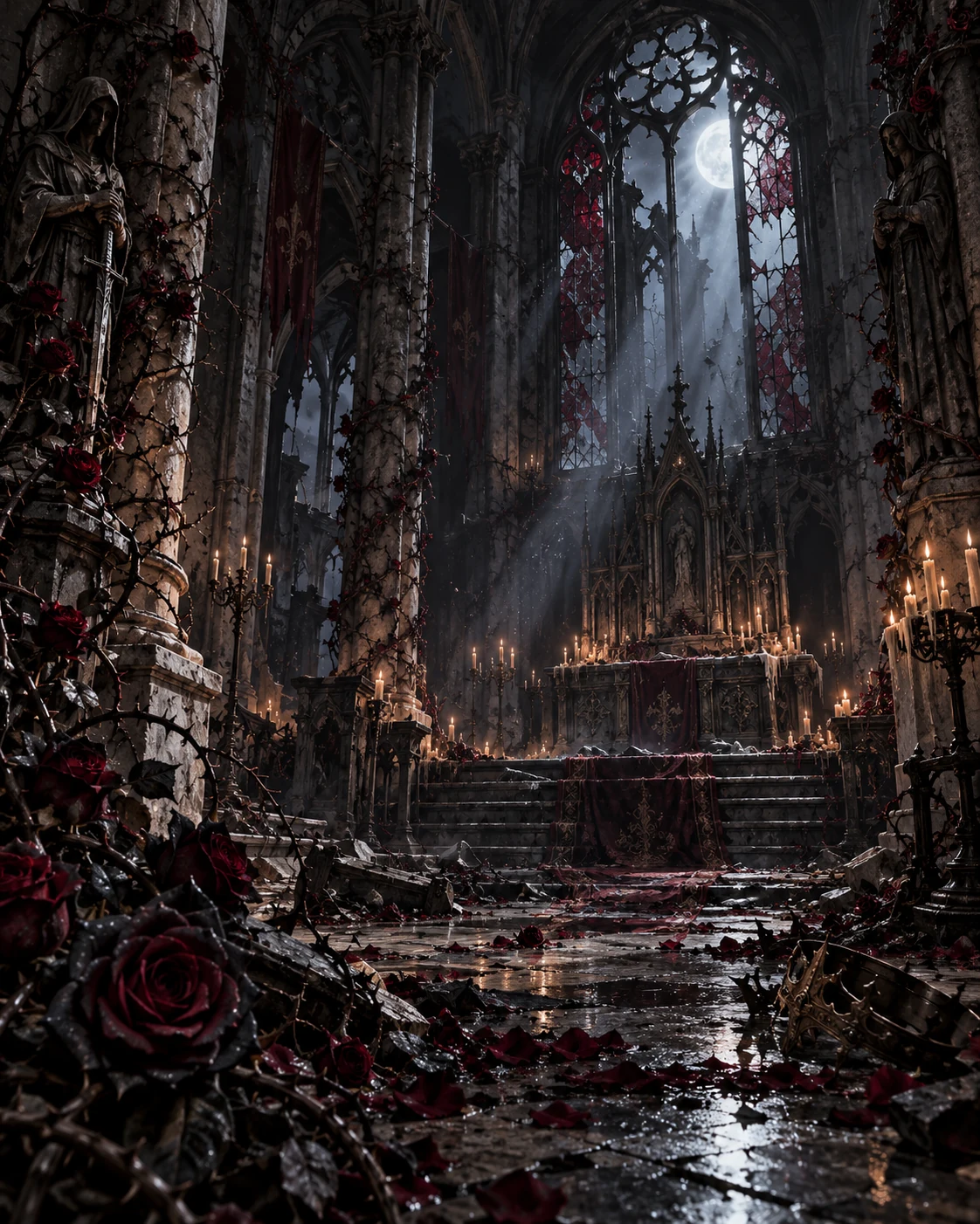 Black Rose Sanctuary — dark gothic wall art