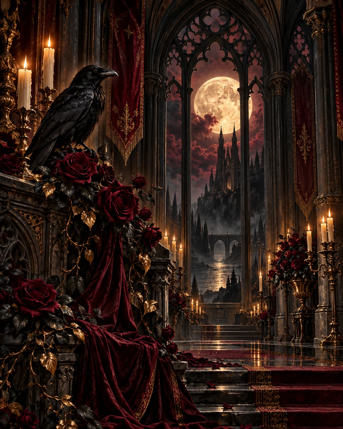 Cathedral Nocturne — dark gothic wall art