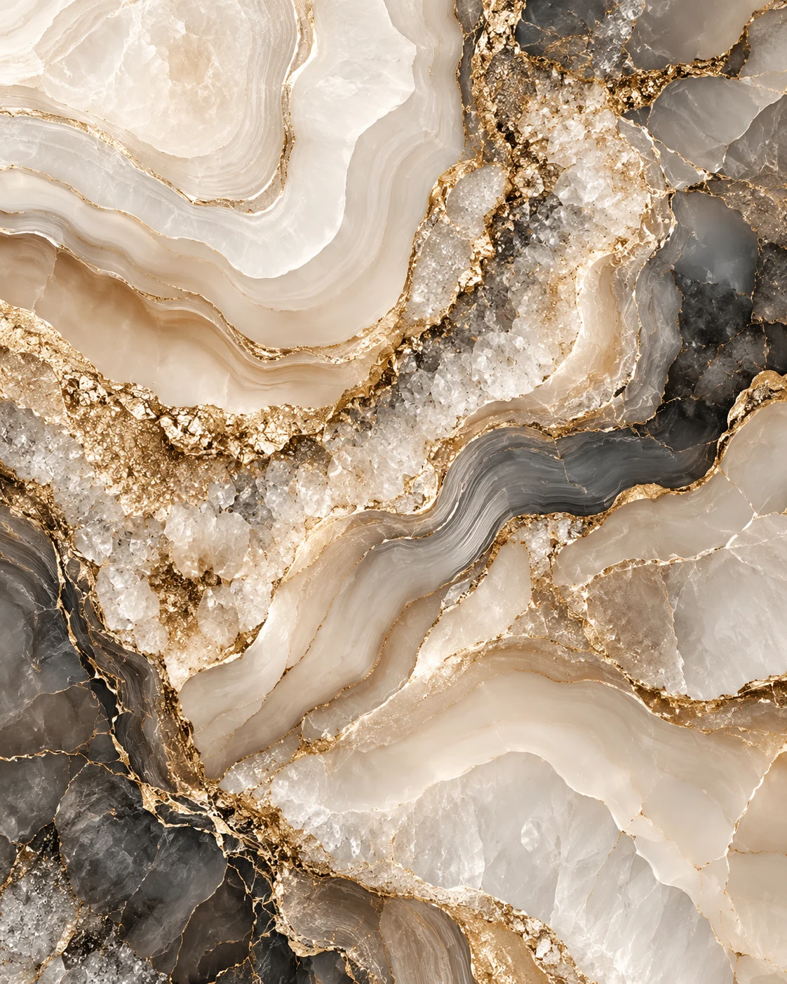 Champagne Geode — modern abstract wall art
