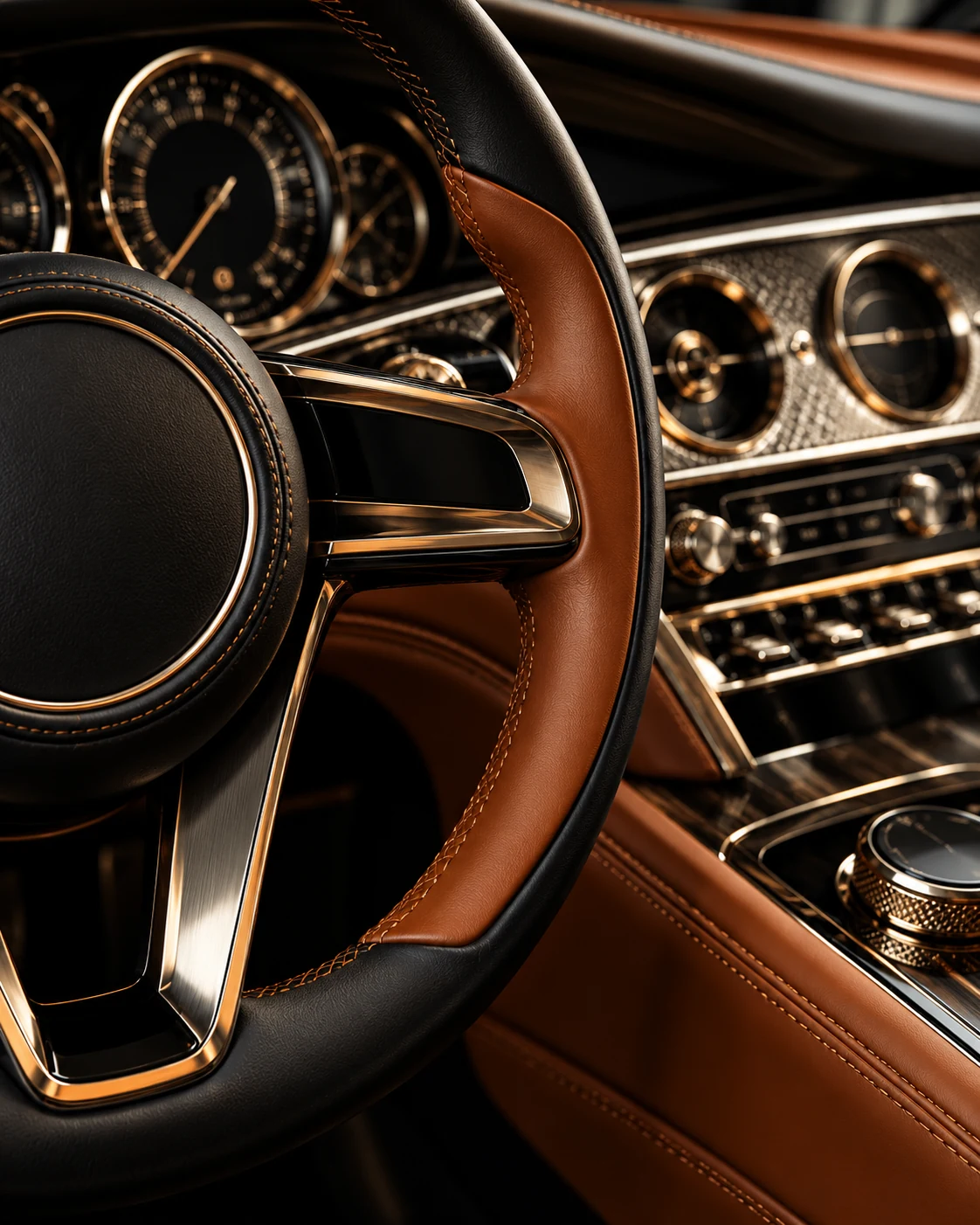 Cognac Cockpit — automotive wall art