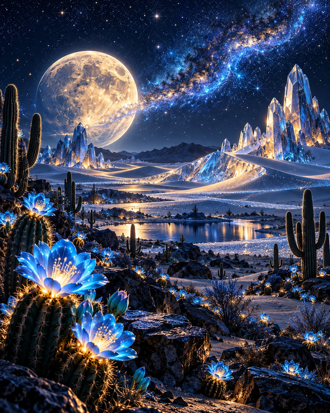 Crystal Moon Desert — space and cosmic wall art