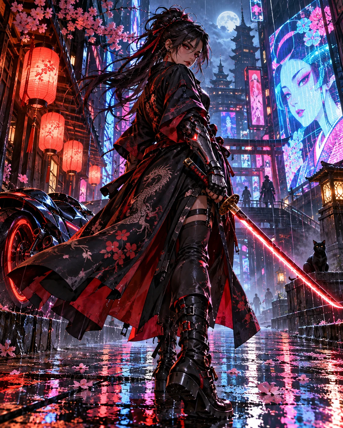 Cyber Sakura — anime-inspired wall art