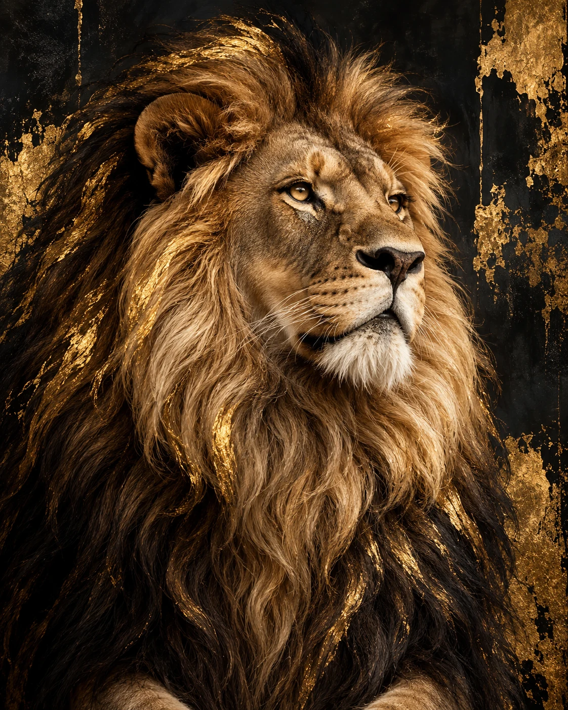 Gilded Lion — animal wall art