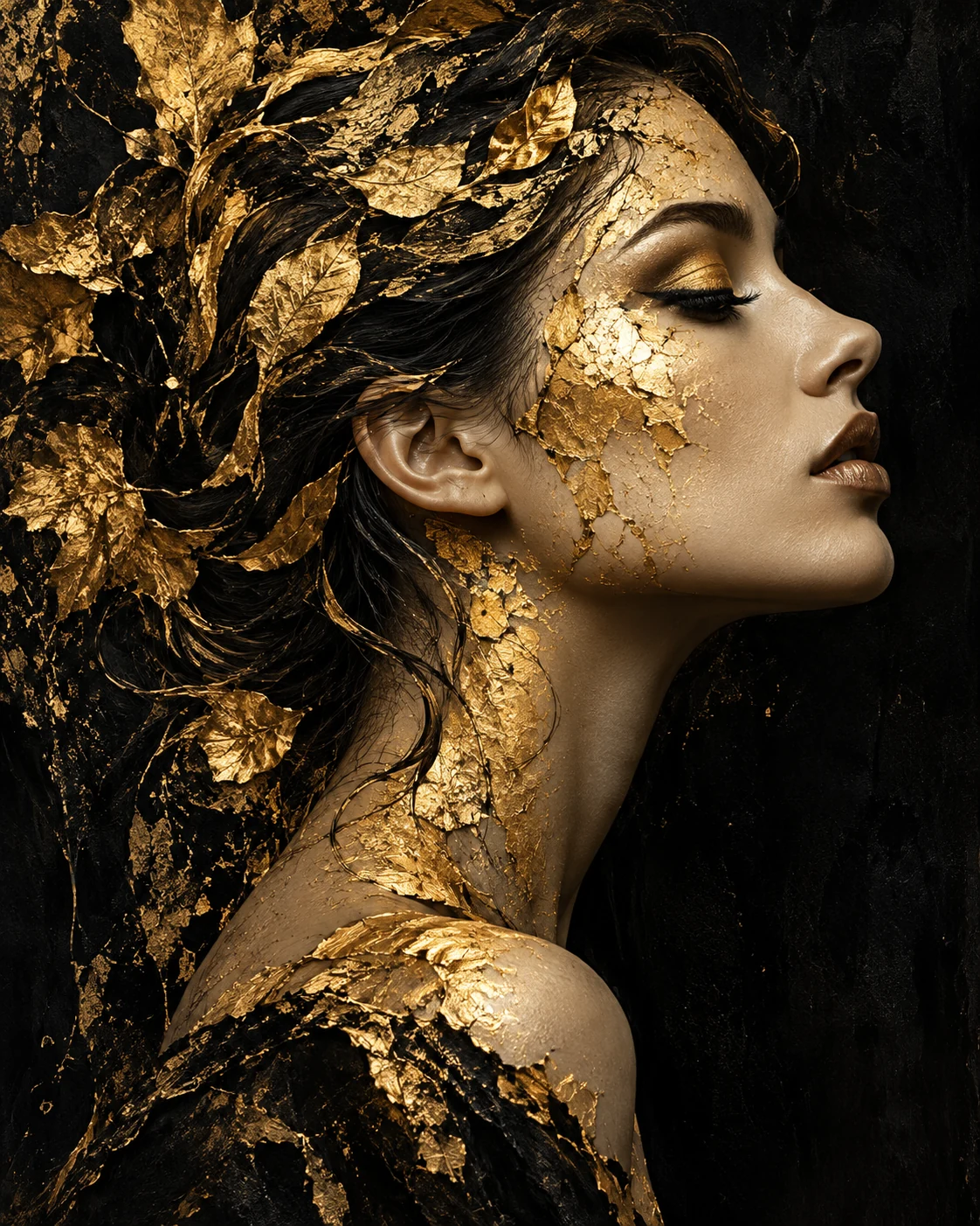 Gilded Profile — portrait and figurative wall art