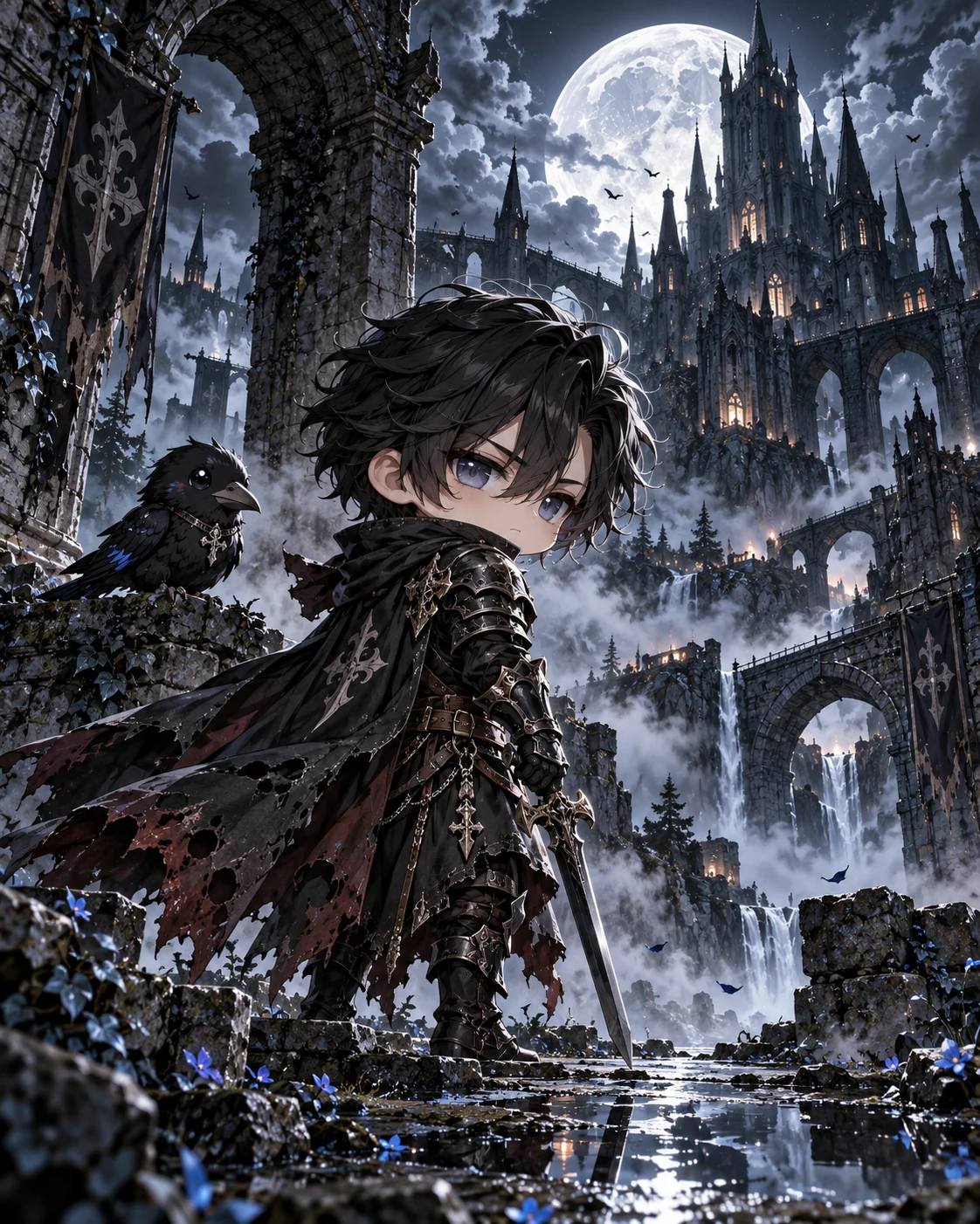 Gothic Knight Chibi — anime-inspired wall art