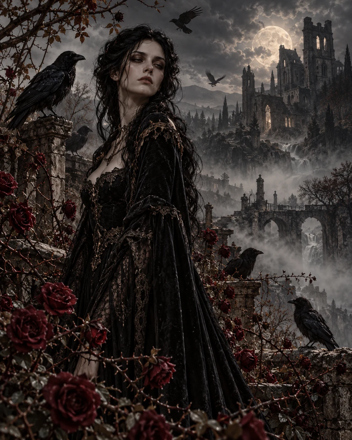 Lady of Ravens — dark gothic wall art