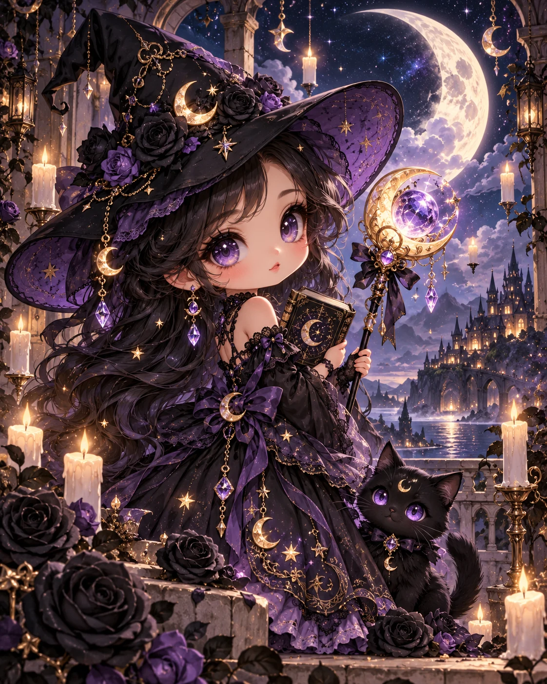 Moon Witch Chibi — anime-inspired wall art
