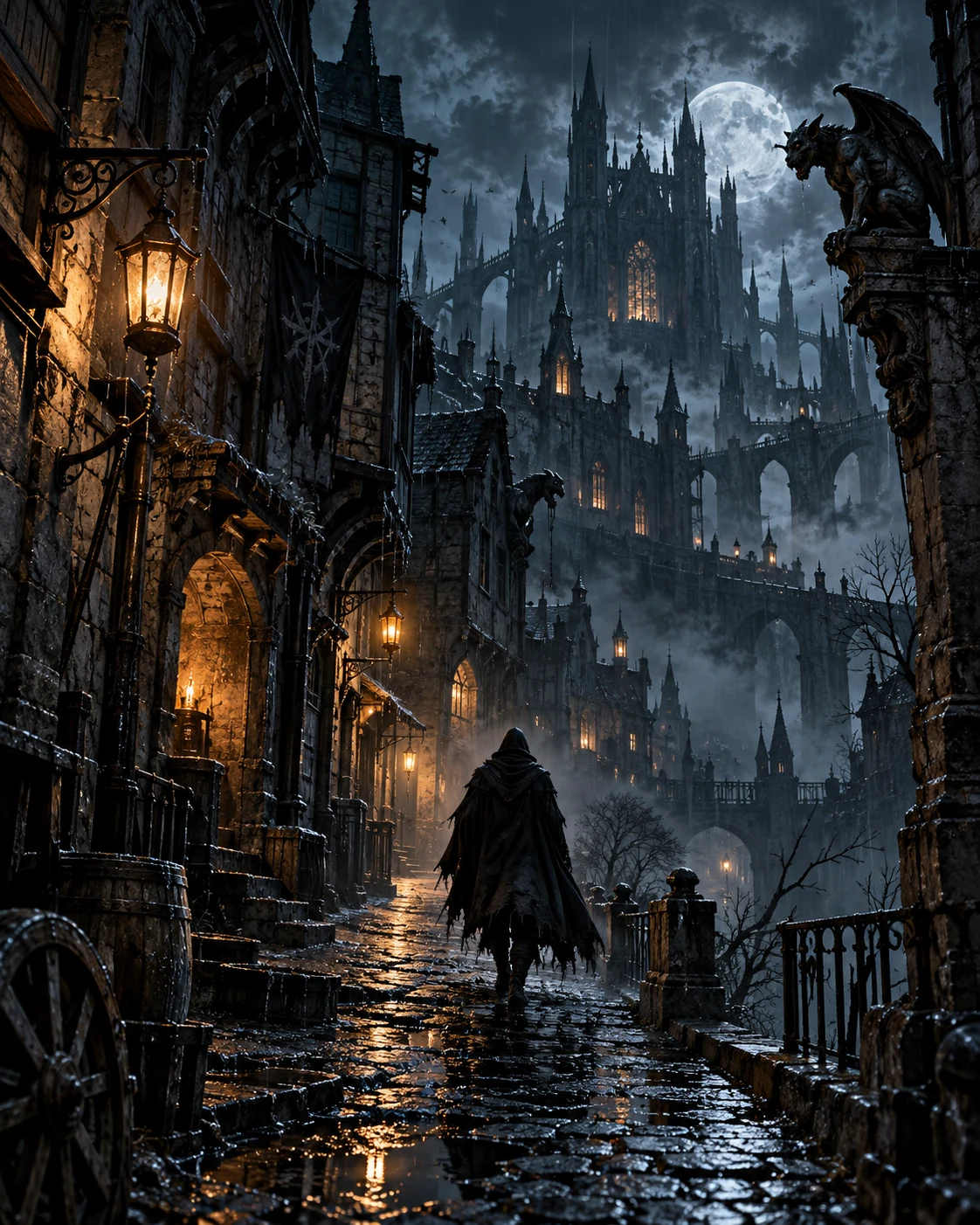 Nocturne Citadel — dark gothic wall art
