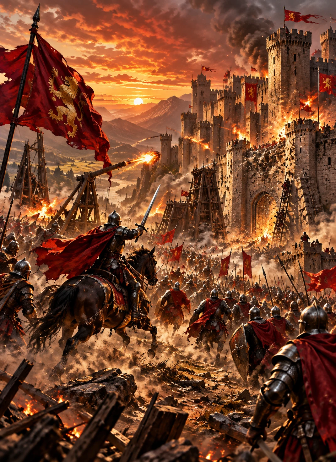 Crimson Siege — battle and warrior wall art