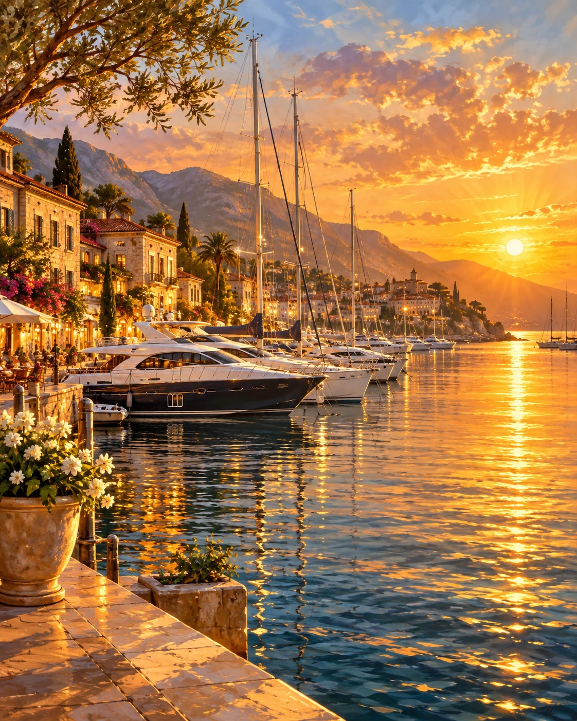 Golden Marina — coastal and seascape wall art