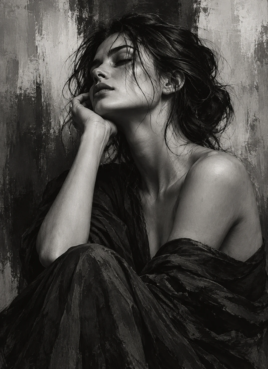 Monochrome Soul — portrait and figurative wall art