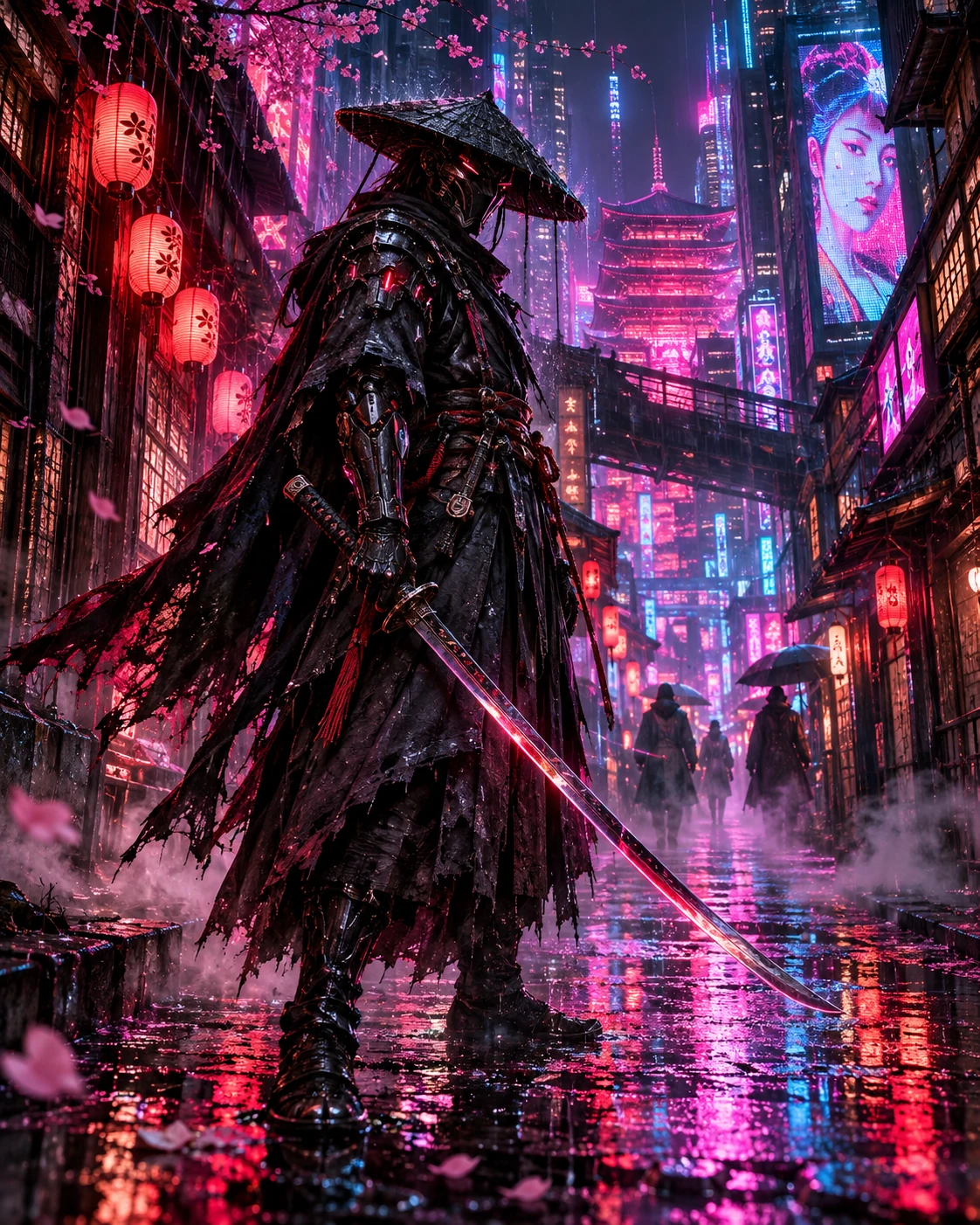 Neon Ronin — anime-inspired wall art