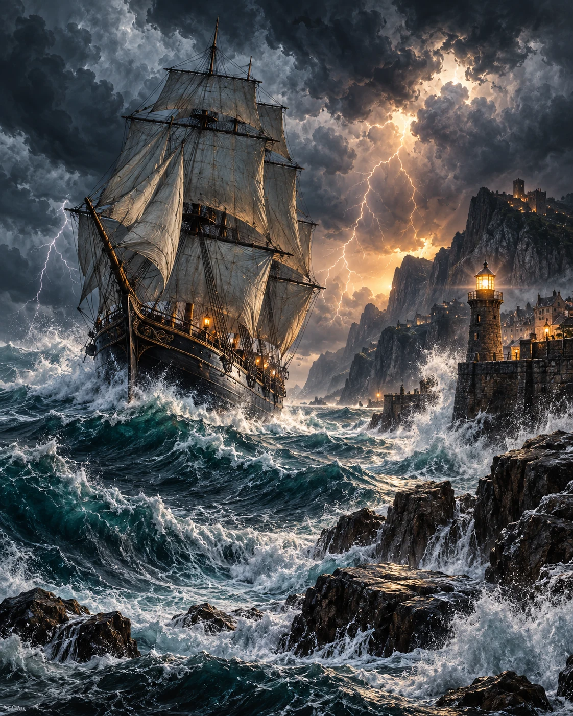 Storm Harbor — coastal and seascape wall art